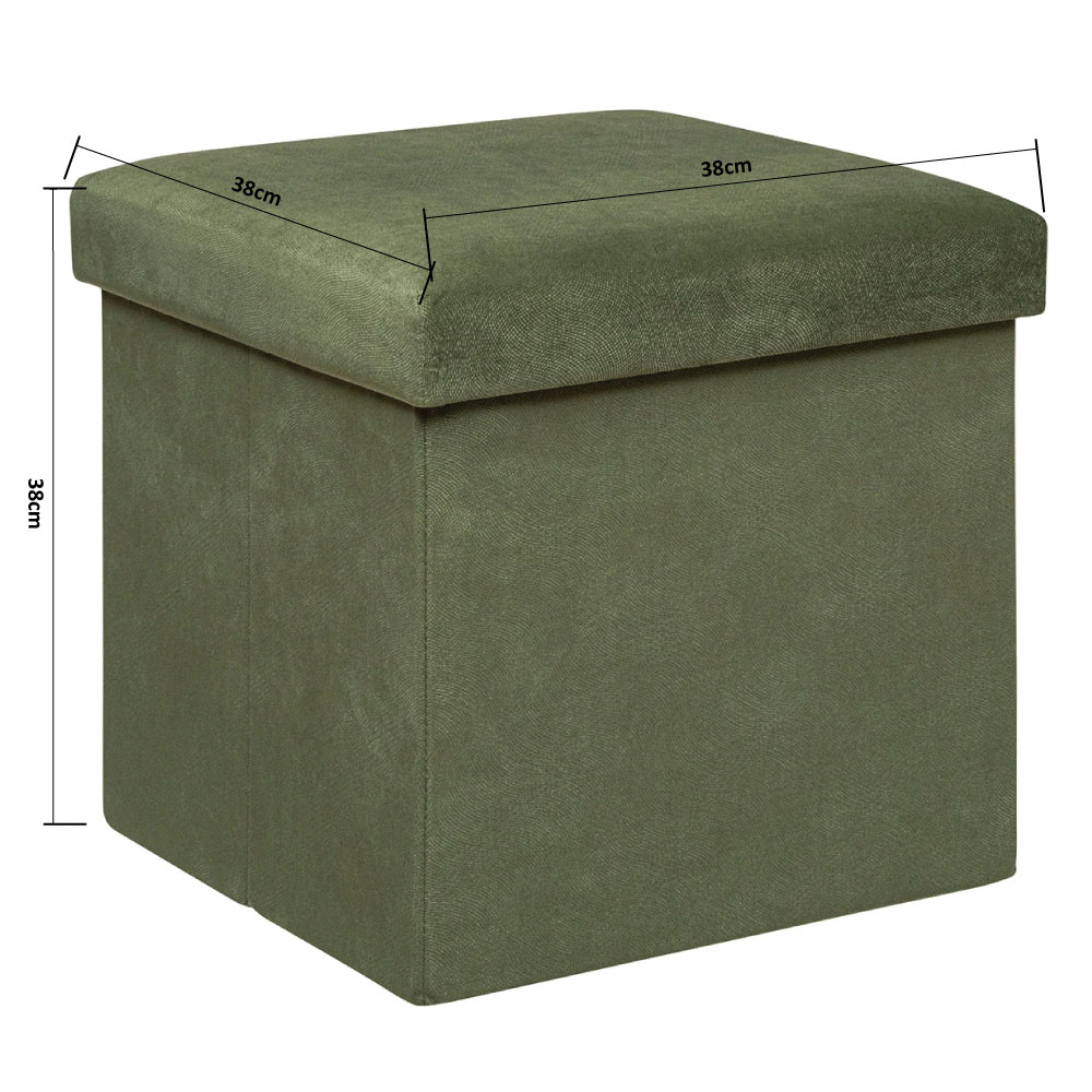 Σκαμπό με Αποθηκευτικό Χώρο (38X38X38) A-S Lilou Khaki 197332D Έπιπλα Spitishop