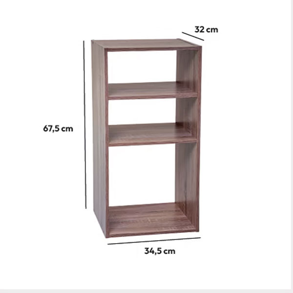 Βιβλιοθήκη Δαπέδου 3 Θέσεων (34 5X32X67 5) F-V Mix Nat 160476 Έπιπλα Βιβλιοθήκες - Ραφιέρες Μοντέρνες Spitishop