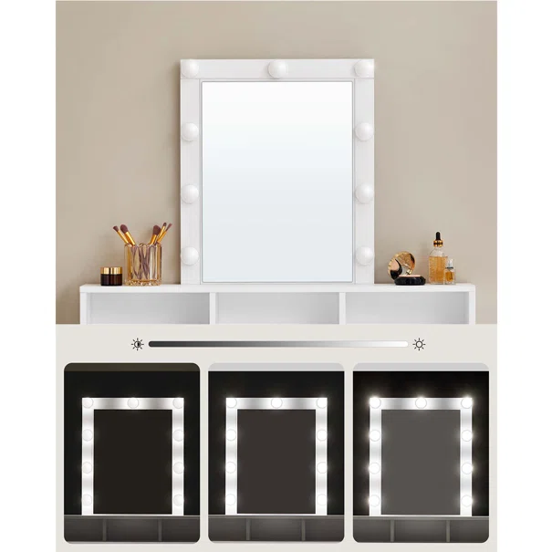 Μπουντουάρ Με Καθρέφτη & Φως (100x40x145) Vasagle RDT164W01