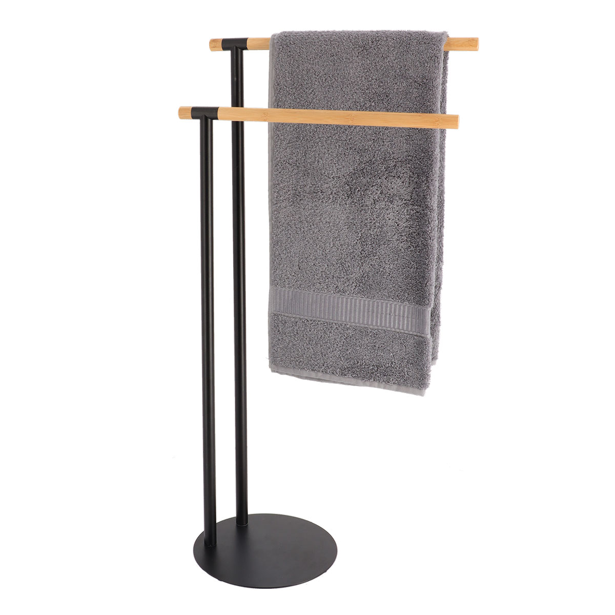 Σταντ Για Πετσέτες (39.5x22x77.5) T-D 96163237 Black/Bamboo