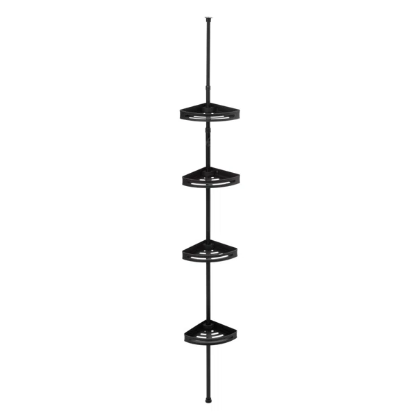 Ραφιέρα Μπάνιου Τηλεσκοπική (20.5x20.5x180-210) F-V Black 200130