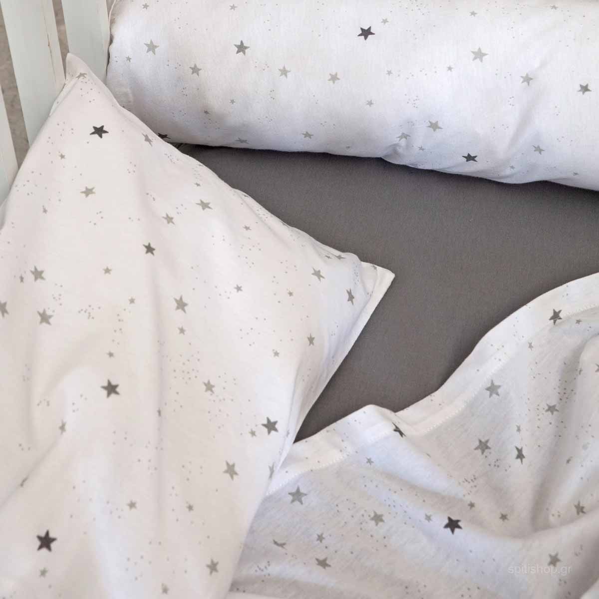 Σεντόνια Μακό Κούνιας (Σετ) Nima Baby Nene Grey Βρεφικά Προίκα Μωρού Spitishop
