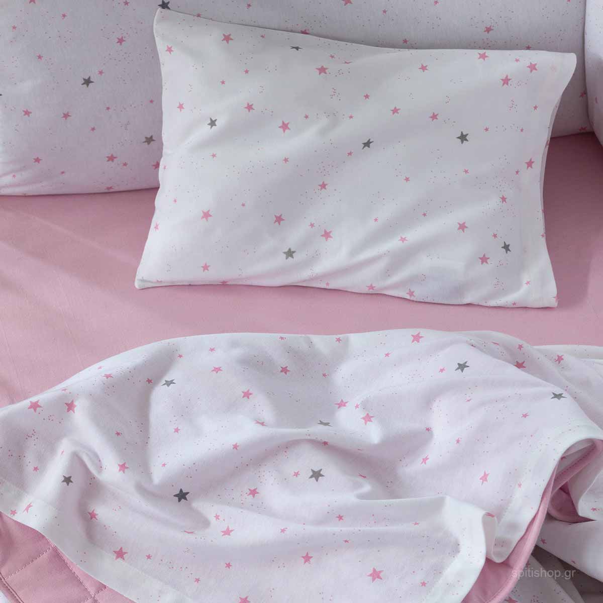 Σεντόνια Μακό Κούνιας (Σετ) Nima Baby Nene Pink Βρεφικά Προίκα Μωρού Spitishop