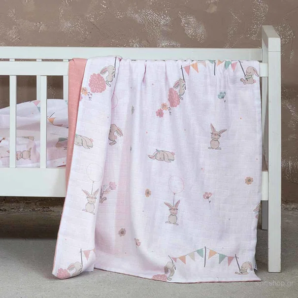 Κουβέρτα Μουσελίνα Κούνιας (100x140) Nima Baby Bunny Love