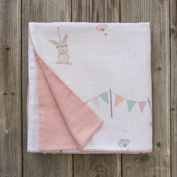 Κουβέρτα Μουσελίνα Κούνιας (100x140) Nima Baby Bunny Love