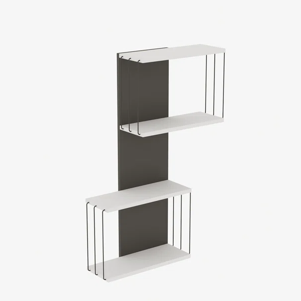 Ραφιέρα Τοίχου (65x19x96) A-G Destan 854KLN1730 White/Anthracite