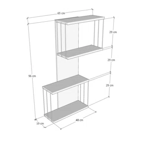Ραφιέρα Τοίχου (65x19x96) A-G Destan 854KLN1730 White/Anthracite