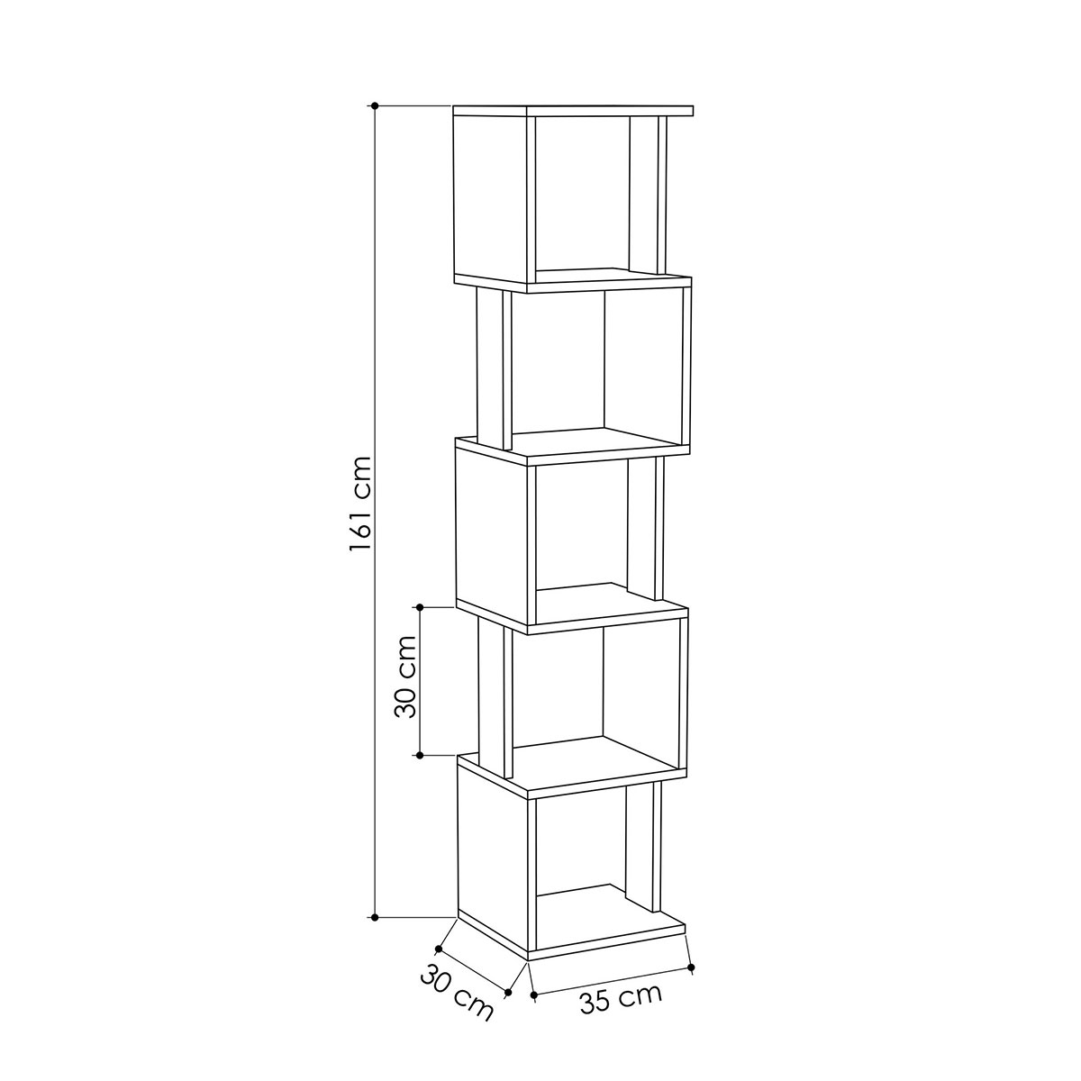 Βιβλιοθήκη Δαπέδου 5 Θέσεων (35X30X161) A-G Sonoma 855Dte3703 Mocha Έπιπλα Βιβλιοθήκες - Ραφιέρες Λευκές Spitishop