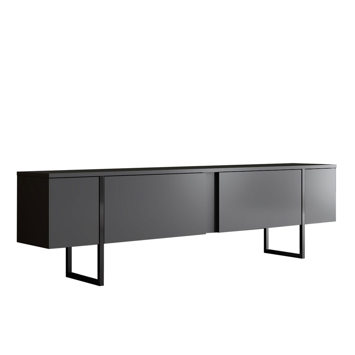 Έπιπλο Τηλεόρασης (180X30X50) A-G Luxe 618Bly1104 Anthracite Black Έπιπλα Σαλονιού Spitishop