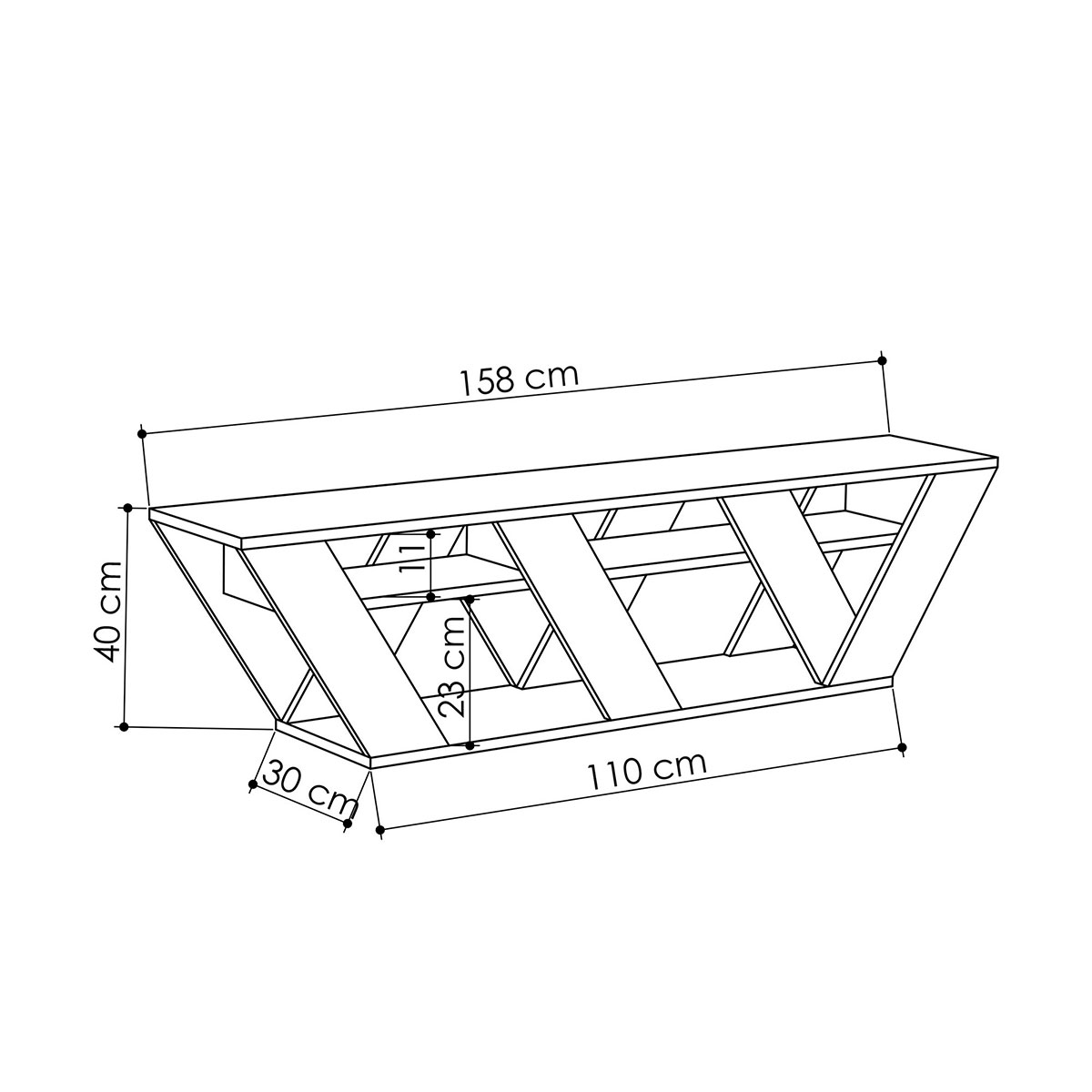 Έπιπλο Τηλεόρασης (158X30X40) A-G Ralla 855Dte3069 Anthracite Έπιπλα Σαλονιού Spitishop