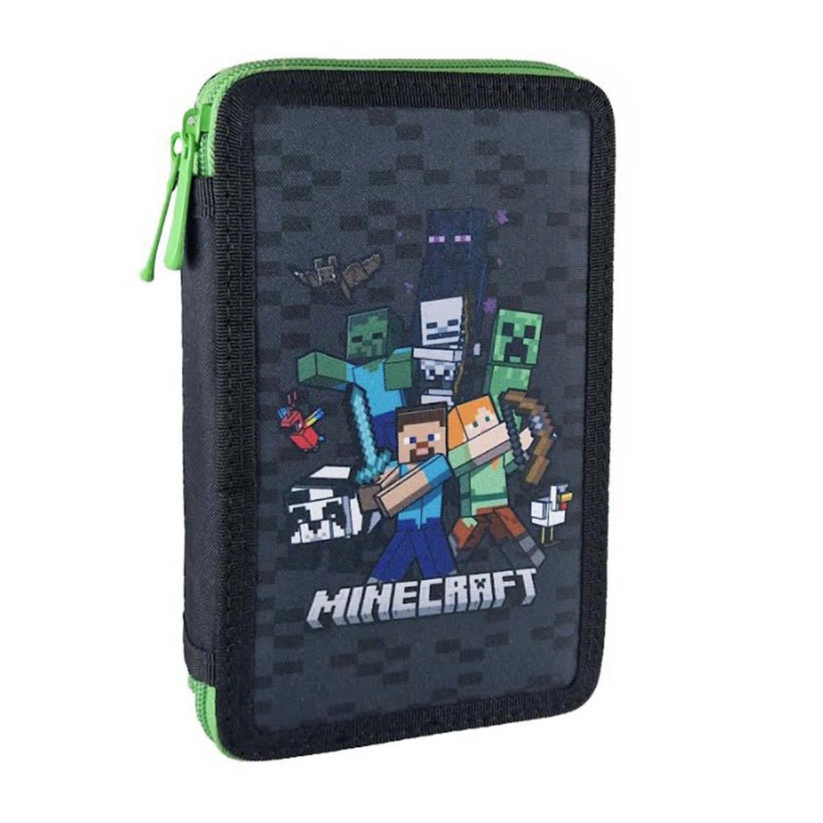 Κασετίνα Διπλή Γεμάτη (20x5x13) Graffiti Minecraft Black 248332