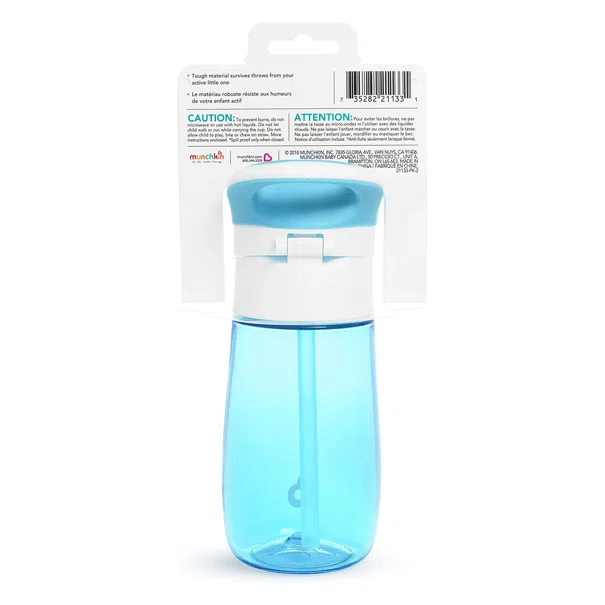 Παγούρι 355ml Με Καλαμάκι Munchkin Flip & Go Blue