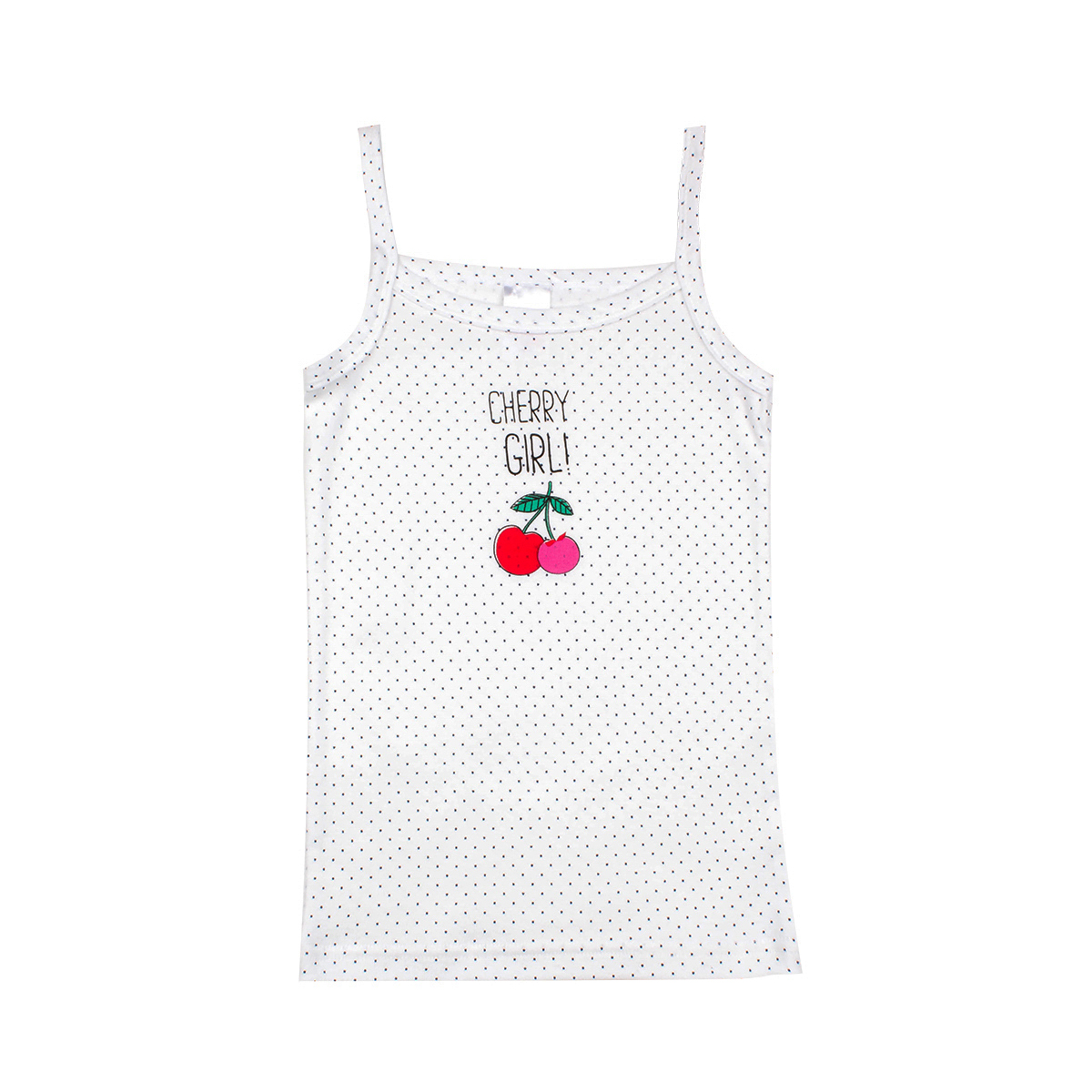 Φανελάκι Παιδικό Αμάνικο Minervakia Dots & Cherry 41915 Λευκό