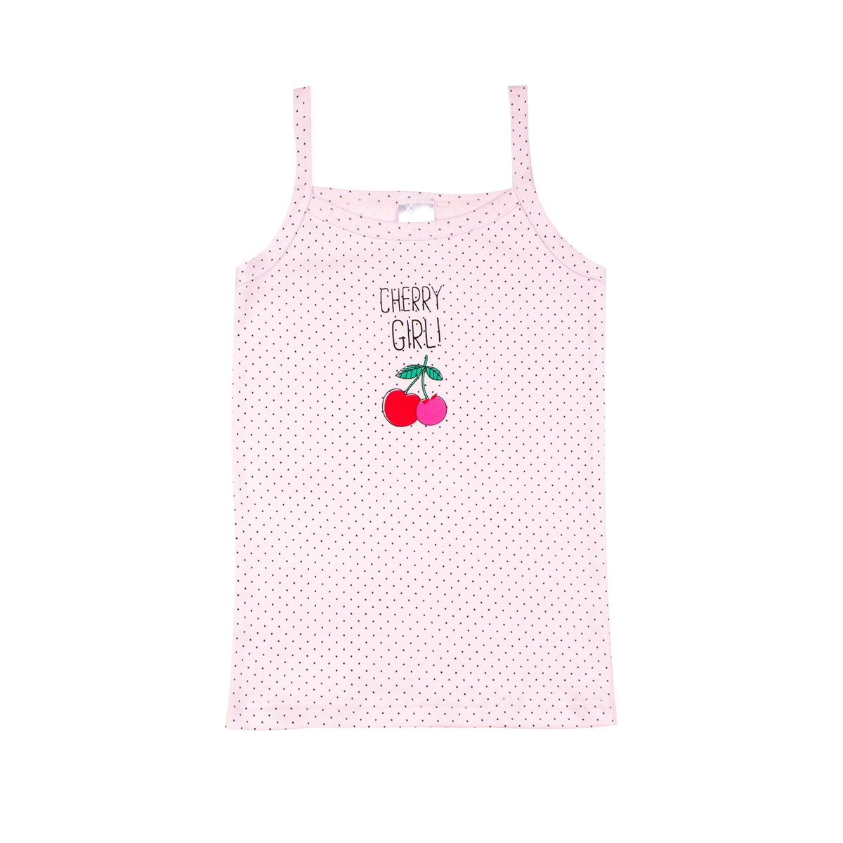 Φανελάκι Παιδικό Αμάνικο Minervakia Dots & Cherry 41915 Ροζ