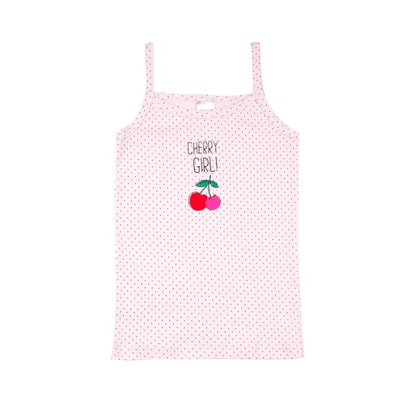 Φανελάκι Παιδικό Αμάνικο Minervakia Dots & Cherry 41915 Ροζ