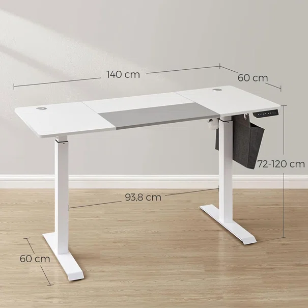 Ηλεκτρικό Γραφείο (140x60x72/120) Με Ρυθμιζόμενο Ύψος Songmics LSD016WZ04