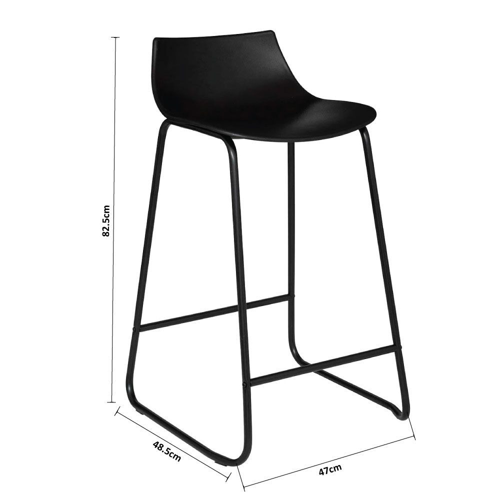 Σκαμπό Μπαρ με Πλάτη (47X48 5X82 5) A-S Otac Black 194619C Έπιπλα Κουζίνας & Τραπεζαρίας Τραπέζια - Spitishop