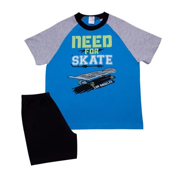 Πιτζάμα Παιδική Καλοκαιρινή Minervakia Skate 61837-171 Μπλε