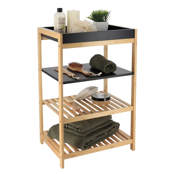 Ραφιέρα Δαπέδου 4 Θέσεων (43x33x70) T-D Black/Bamboo 98226195