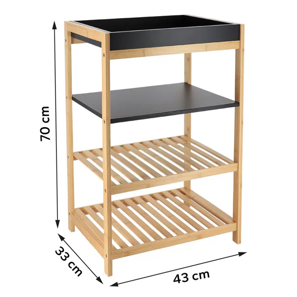 Ραφιέρα Δαπέδου 4 Θέσεων (43x33x70) T-D Black/Bamboo 98226195