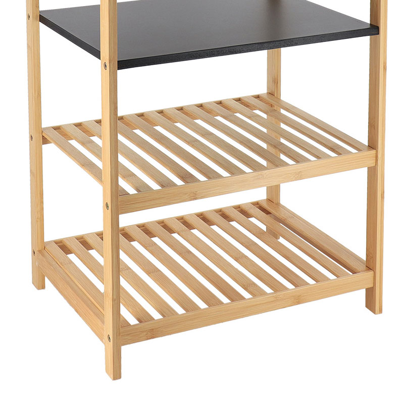 Ραφιέρα Δαπέδου 4 Θέσεων (43X33X70) T-D Black Bamboo 98226195 Οργάνωση & Αποθήκευση Μπάνιου Ραφιέρες Εταζέρες Spitishop