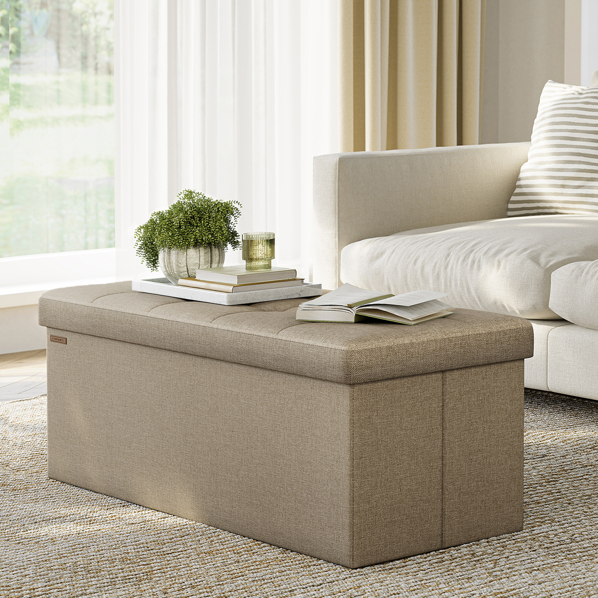 Ταμπουρέ Με Αποθηκευτικό Χώρο (110x38x38) Songmics LSF077R01V2
