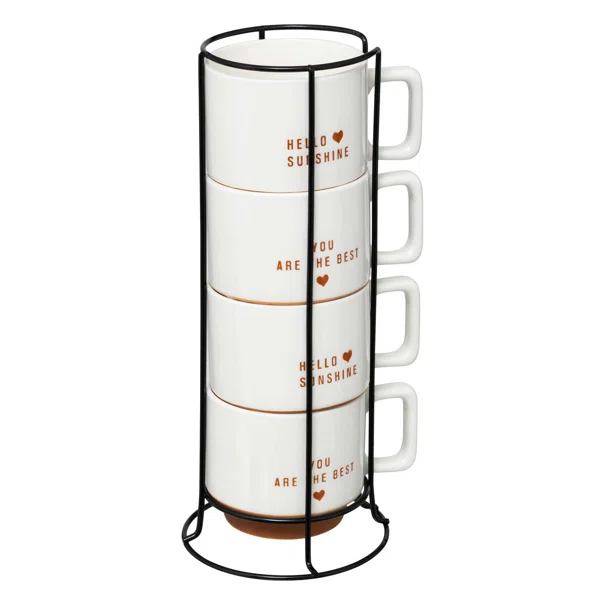 Κούπες 300ml Με Σταντ (Σετ 4τμχ) S-D Hello 196579