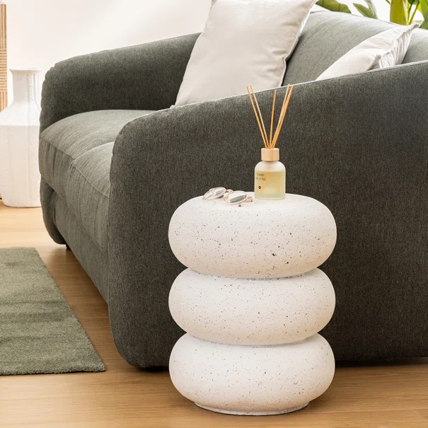 Βοηθητικό Τραπεζάκι (Φ35x43) A-S Stonento Totem White 206003B