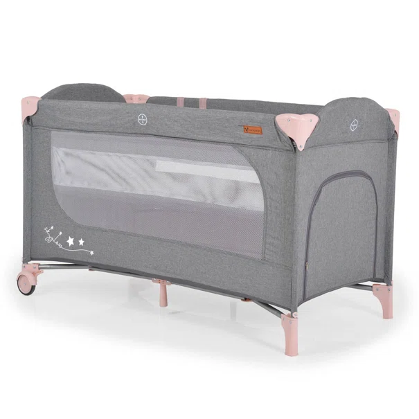 Παρκοκρέβατο 2 Θέσεων (0+ Μηνών/Έως 14kg) Cangaroo Skyglow 2 Pink