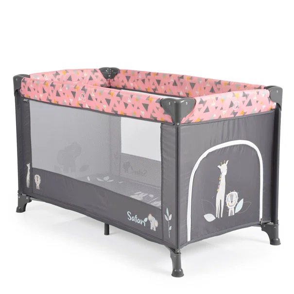 Παρκοκρέβατο (0+ Μηνών/Έως 15kg) Moni Safari Pink