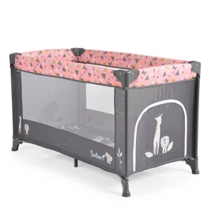 Παρκοκρέβατο (0+ Μηνών/Έως 15kg) Moni Safari Pink