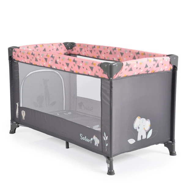 Παρκοκρέβατο (0+ Μηνών/Έως 15kg) Moni Safari Pink