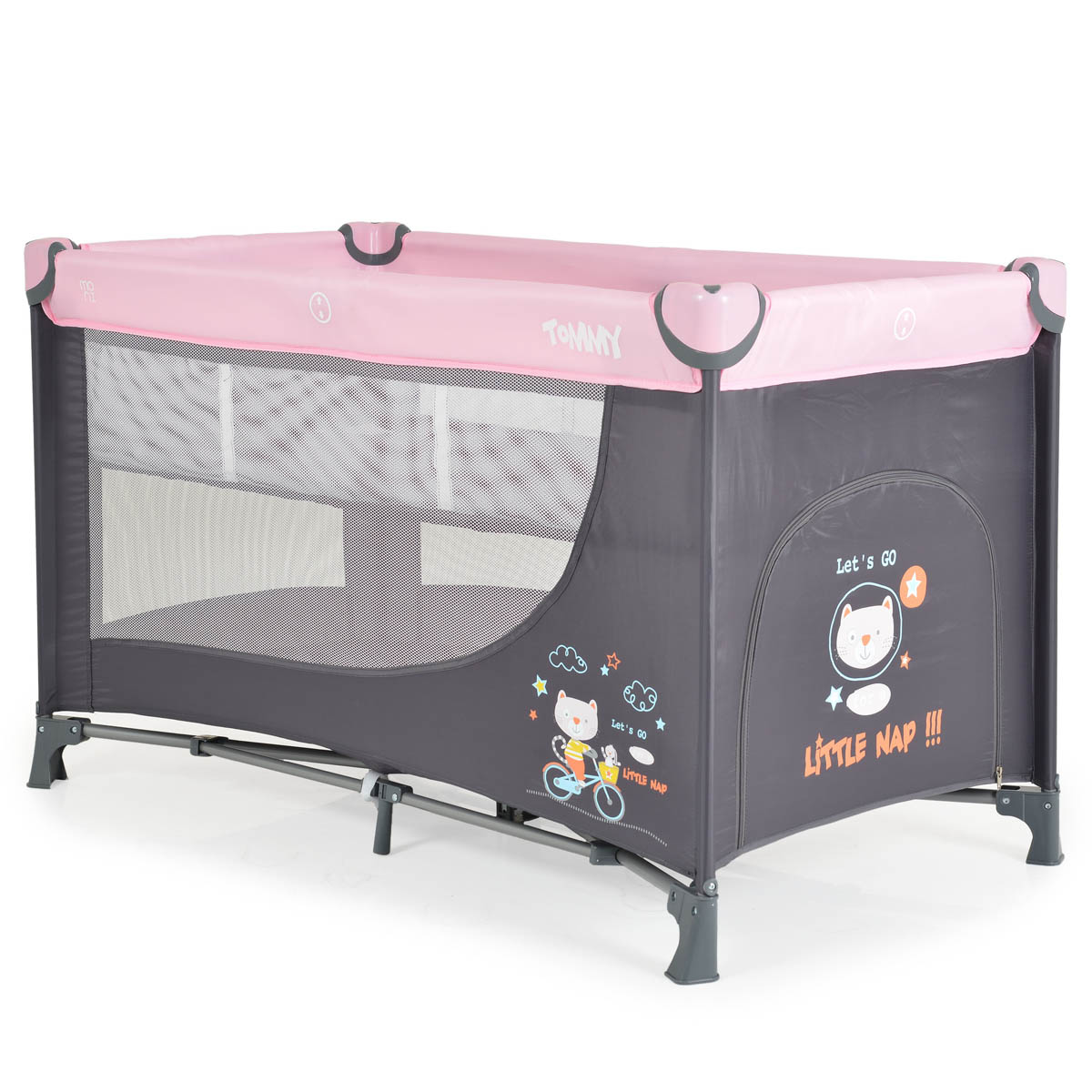 Παρκοκρέβατο 2 Θέσεων (0+ Μηνών/Έως 14kg) Moni Tommy Pink