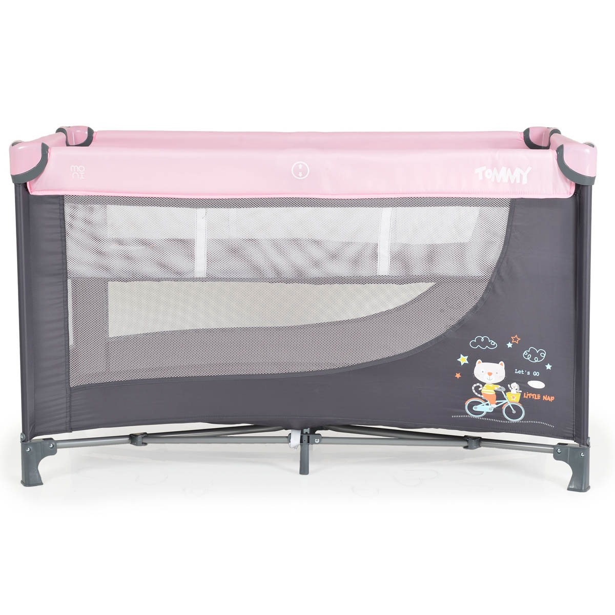 Παρκοκρέβατο 2 Θέσεων (0+ Μηνών/Έως 14kg) Moni Tommy Pink