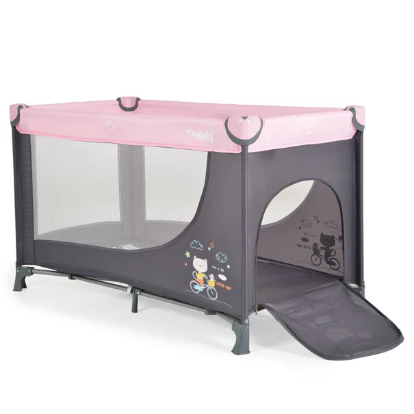 Παρκοκρέβατο 2 Θέσεων (0+ Μηνών/Έως 14kg) Moni Tommy Pink