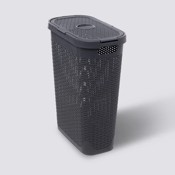 Καλάθι Απλύτων 40Lit (26.5x46.4x60.5) F-V Rattan Slim Concrete 202409J