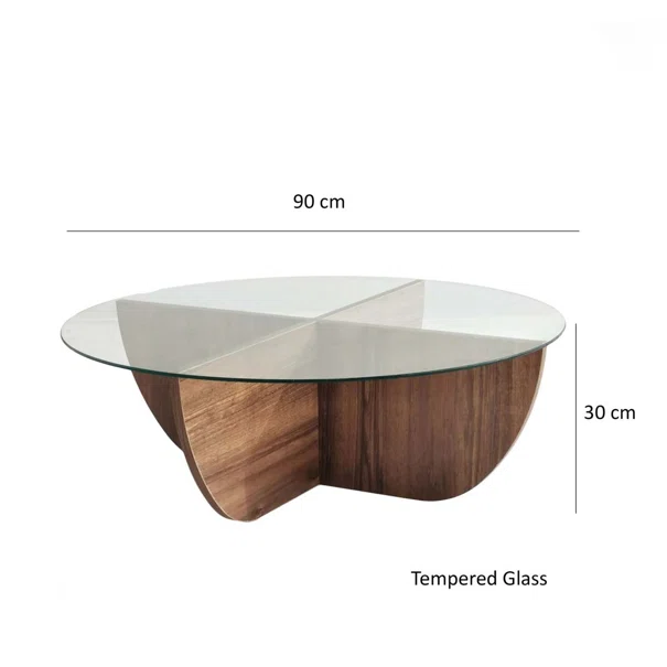 Τραπέζι Σαλονιού (Φ90x30) A-G Lily 552NOS2238 Walnut