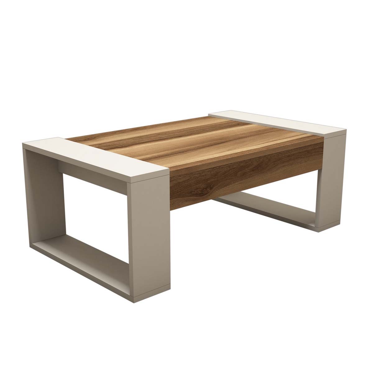 Τραπέζι Σαλονιού (102X60X37 6) A-G Venus 845Hct2819 Walnut Cream Έπιπλα Τραπεζάκια Μέσης Spitishop