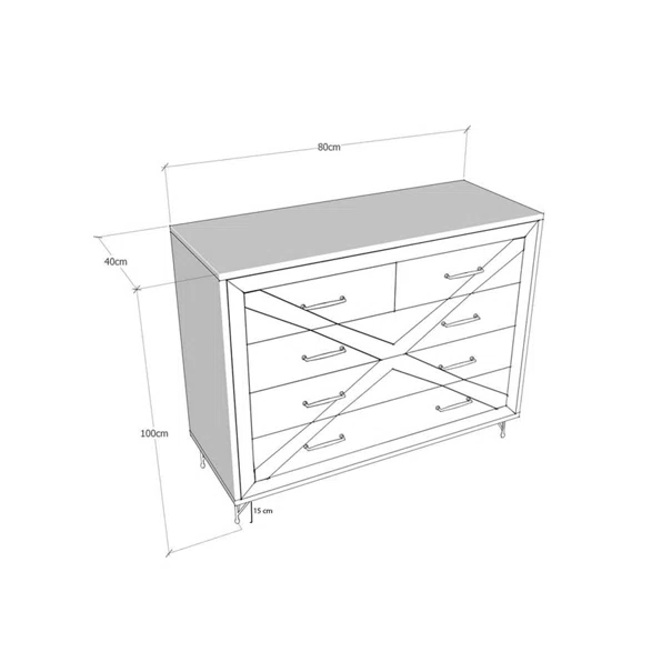 Συρταριέρα 4 Θέσεων (80x40x100) A-G Comfort 854KLN3401 Anthracite Oak