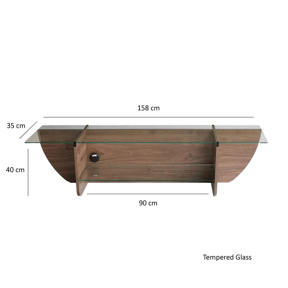 Έπιπλο Τηλεόρασης (158X35X40) A-G Lily 552Nos1604 Walnut Έπιπλα Σαλονιού Spitishop