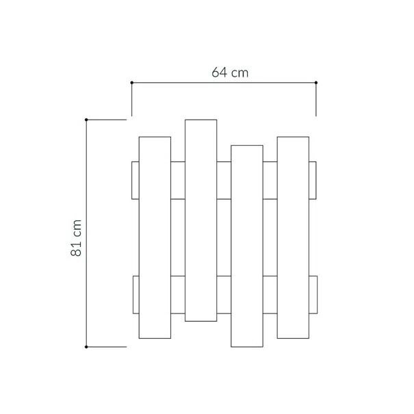 Κρεμάστρα Τοίχου 8 Θέσεων (64x4x81) A-G Wave 855DTE4012 White