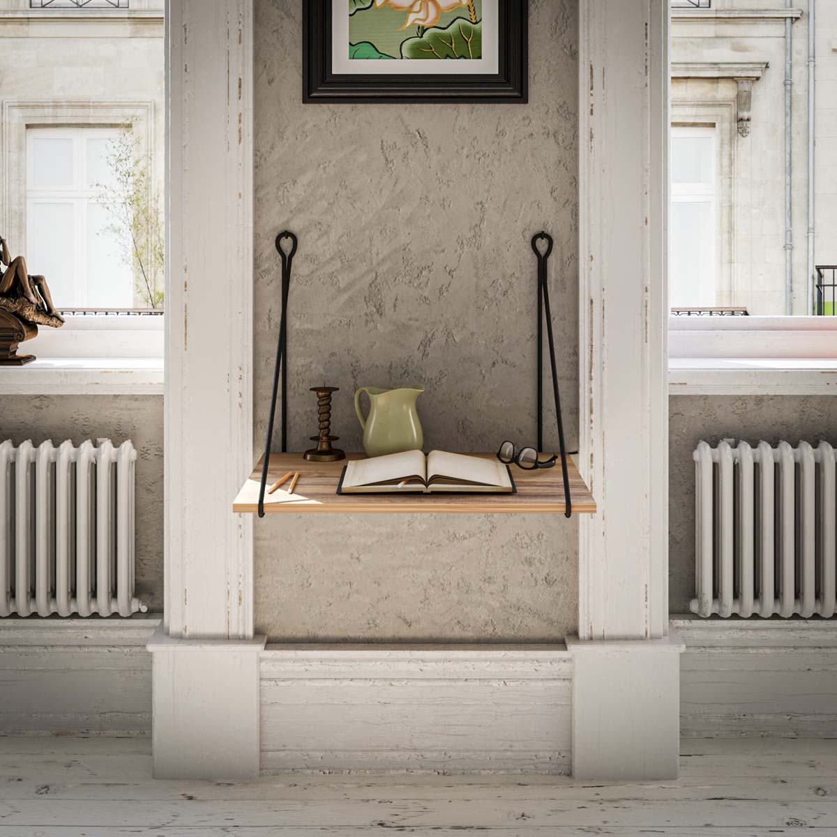 Γραφείο Τοίχου (70x50x50) A-G Tuna 854KLN1506 Walnut