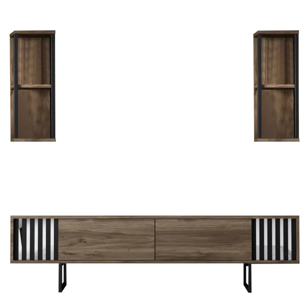 Σύνθετο Σαλονιού (180x30x48) A-G Chrome Line 618BLY1144 Walnut