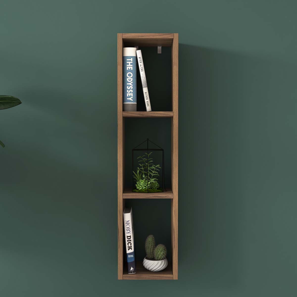 Βιβλιοθήκη Τοίχου 3 Θέσεων (22x18.5x90) A-G 893RAN2309 Walnut