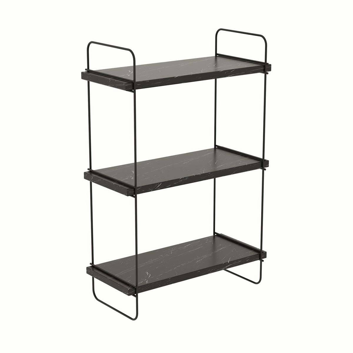 Ραφιέρα Τοίχου (40X20X66) A-G Pulalis 854Kln1745 Black Marble Οργάνωση & Αποθήκευση Ράφια Spitishop
