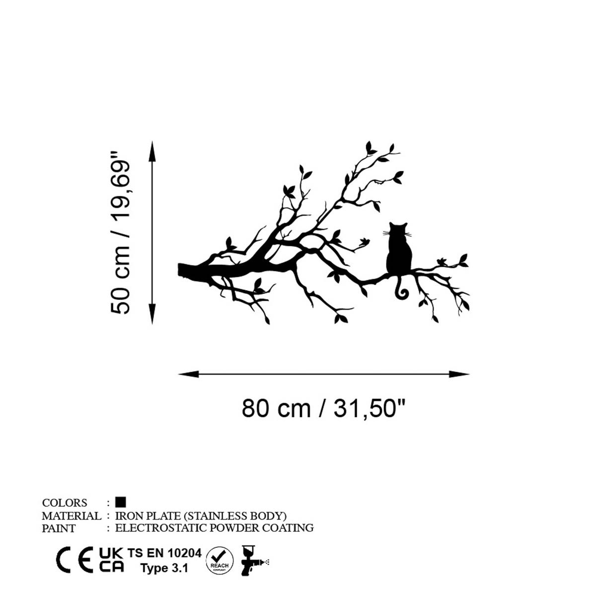 Διακοσμητικό Τοίχου (80X50) A-G Cat 891Tnl3533 Διακόσμηση Διακοσμητικά Μοντέρνα Spitishop