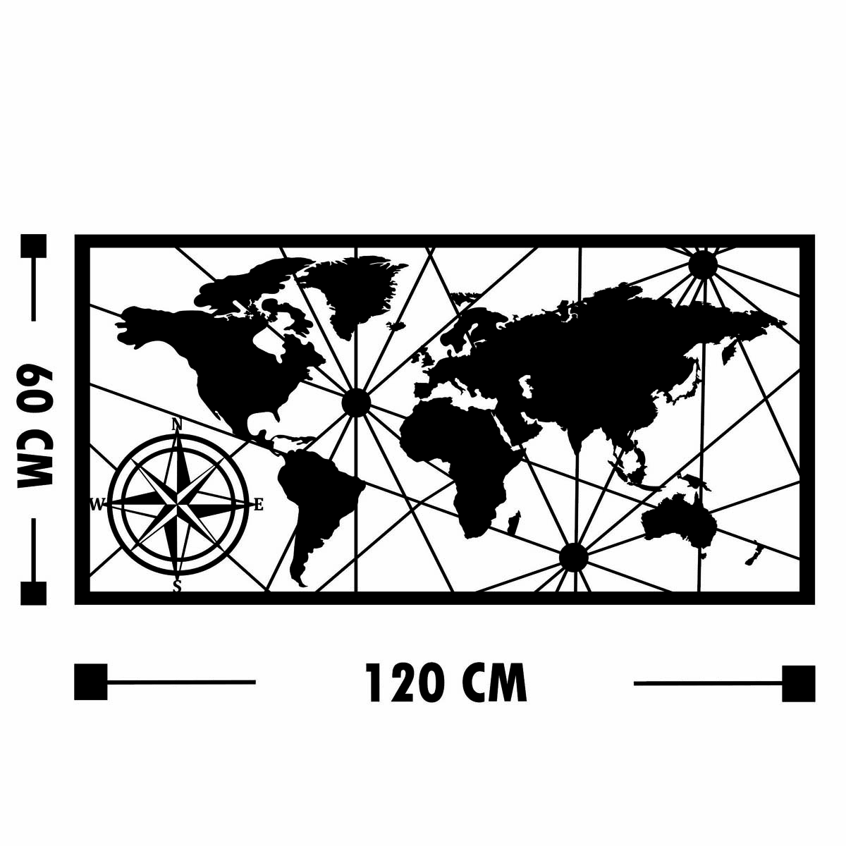 Διακοσμητικό Τοίχου (120X60) A-G World Map Large 891Tnl1760 Διακόσμηση Διακοσμητικά Μοντέρνα Spitishop