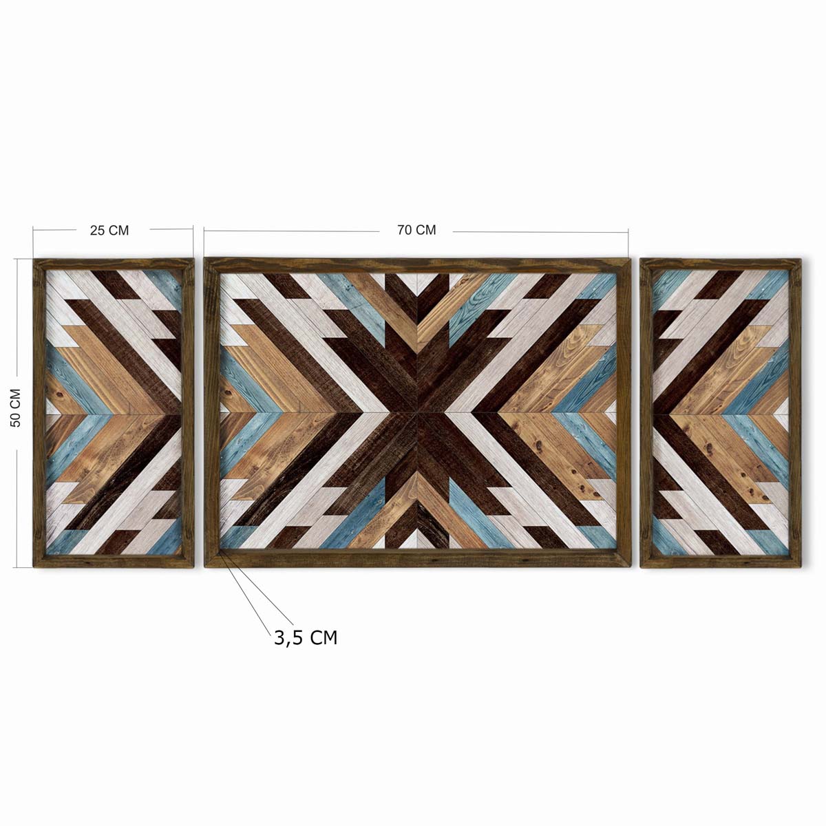 Τρίπτυχος Πίνακας με Κορνίζα (120X50) A-G 820Evl4611 Tah038 Διακόσμηση Πίνακες & Κάδρα Τοίχου για Σαλόνι Spitishop