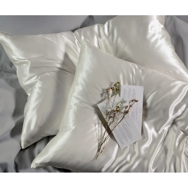 Μεταξωτή Μαξιλαροθήκη Με Φερμουάρ (50x76) Down Town Mulberry Silk White