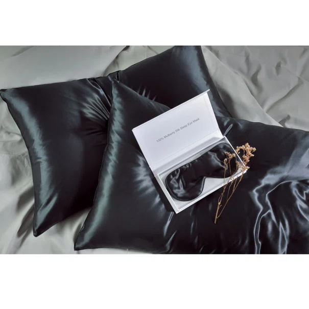 Μεταξωτή Μαξιλαροθήκη Με Φερμουάρ (50x76) Down Town Mulberry Silk Black